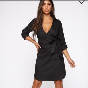 Black shirt mini dress